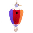 Woolie Rainbow Balloon Bird House, a colorful, handmade wool birdhouse with a jute hanging cord and bamboo perch, featuring a 1-1/4 inch diameter opening.