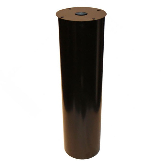 Raccoon Guard: black, cylindrical steel barrier for bird feeder poles, 28 inches tall, prevents raccoons and squirrels from climbing, fits round and square poles.