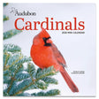 Audubon Cardinals Mini Wall Calendar 2026 cover featuring a Northern Cardinal perched on an evergreen branch, highlighting vivid bird photography for each month.