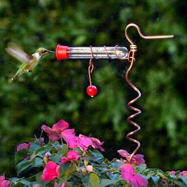 hanging hummingbird plants Songbird Essentials SEHHFPF1 Flower Pot One Tube Feeder