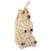 Snow Bear Wild Bird Seed Feeder: Squirrel-shaped ornament made of sunflower hearts, featuring detailed seed eyes and claws with a jute loop for hanging.