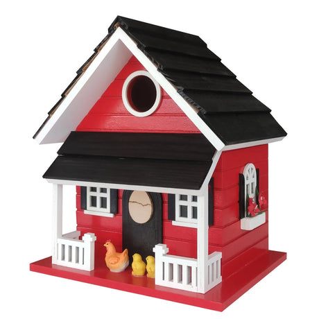 Hen House Birdhouse: A charming birdhouse with a clean-out, drainage, and ventilation, featuring a 1.25 entrance and keyhole for easy hanging.