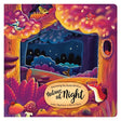 Cover of Discovering The Hidden World Of Nature At Night board book featuring a fox and birds in a whimsical forest scene.