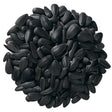Duncraft Black Oil Sunflower Wild Bird Seed, 5-lb bag, features a pile of black sunflower seeds, ideal for small birds with its thin shell and high energy.
