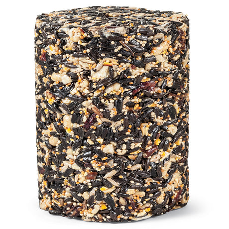 Fruitberry Nut Seed Log, Jumbo: A large cylindrical seed log packed with various grains and nuts, designed to attract a variety of birds year-round.