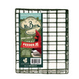 Mr. Bird Large Seed & Suet Block Cage feeder with a label, a heavy-duty steel design, and an included hanging chain for large seed or suet blocks.