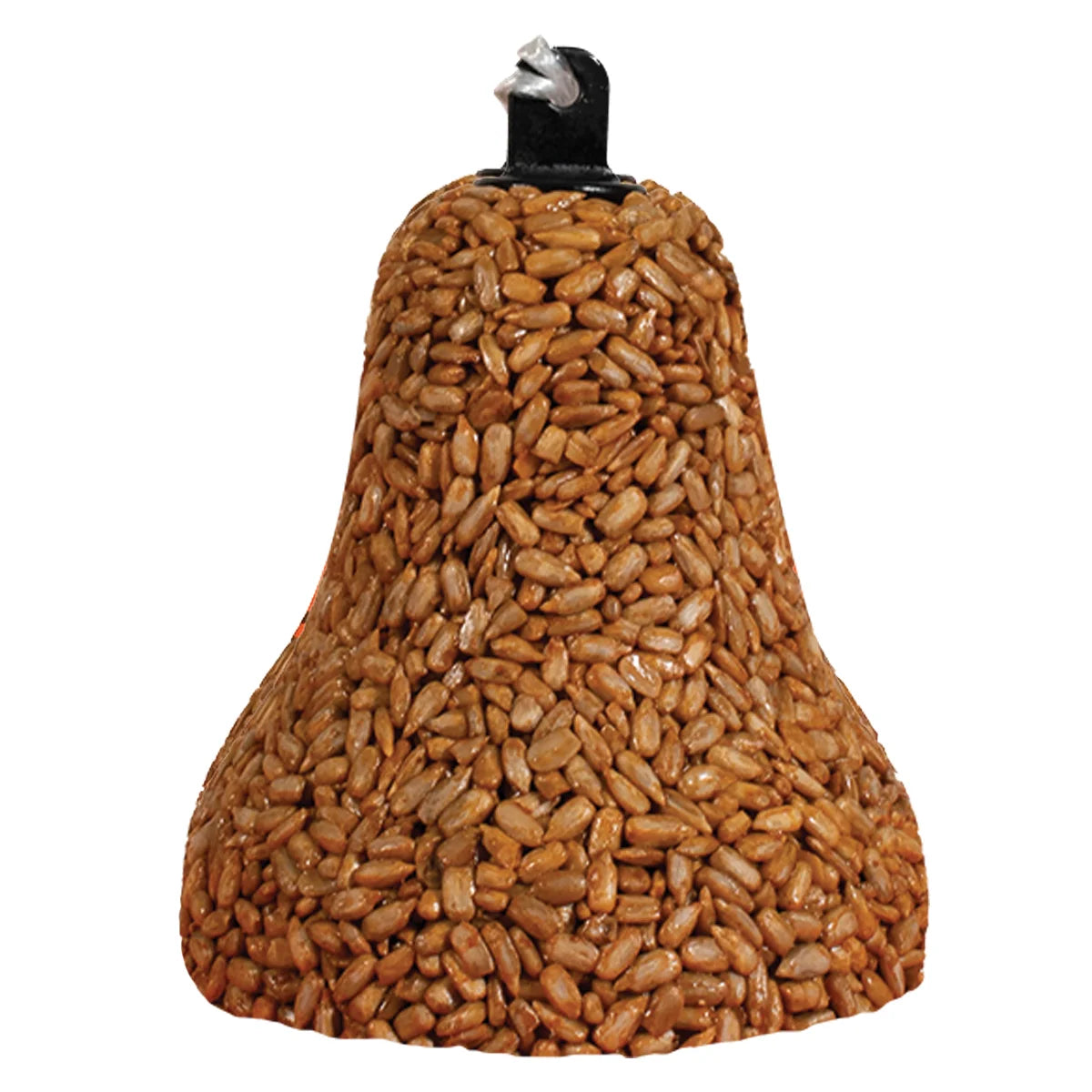Burning Love Seed Bell, Set of 3—bell-shaped bird feeders with sunflower seeds, bound with suet, featuring a hanger, deters squirrels with spicy capsaicin.