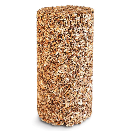 Supreme Safflower Seed Cylinder, Small: Compact, cylindrical log of whole grains and premium safflower seeds for attracting birds like cardinals, designed to deter squirrels.