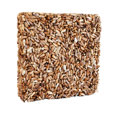 Supreme Safflower Seed Cake, Small; a compact, square block packed with safflower seeds, ideal for attracting cardinals and chickadees while deterring squirrels.