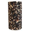 Duncraft Four Seasons Seed Cylinder, Small, features a close-up of its cylindrical shape with visible grains, designed for year-round bird feeding and attraction.