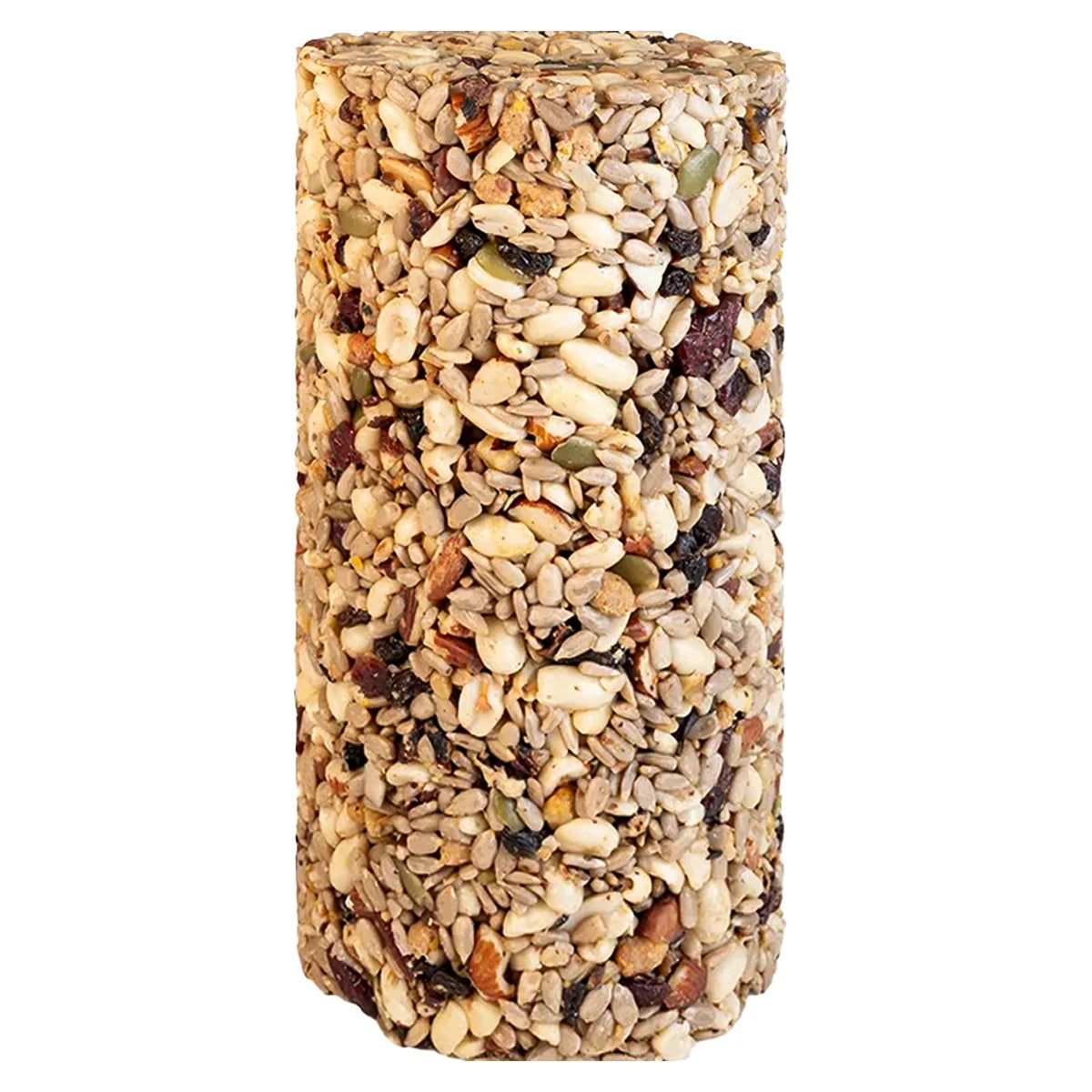 Hi-Energy Woodpecker Seed Cylinder, Small—cylindrical block of mixed seeds, nuts, berries, and suet, ideal for woodpeckers, fits in cylinder or platform feeder.