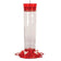 20 Oz. Glass Hummingbird Feeder with a red top, built-in ant moat, and clear reservoir. Features 5 feeding stations and an easy-to-clean design.