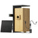 Wooden birdhouse with black stand and accessories on a white background