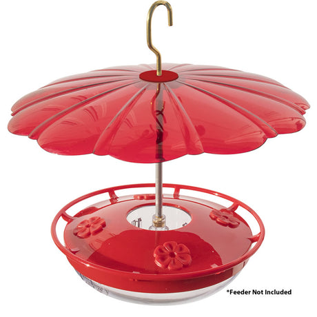 Aspects HummBella Dome: A red-tinted weather dome designed to protect hummingbird nectar from sunlight and rain, ensuring longer-lasting nectar and easy feeder maintenance. Feeder not included.