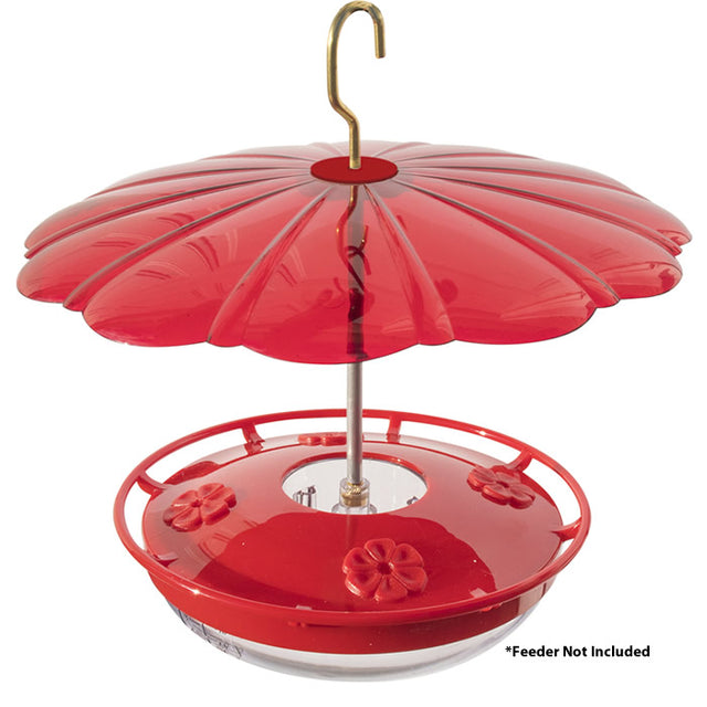 Aspects HummBella Dome: A red-tinted weather dome designed to protect hummingbird nectar from sunlight and rain, ensuring longer-lasting nectar and easy feeder maintenance. Feeder not included.