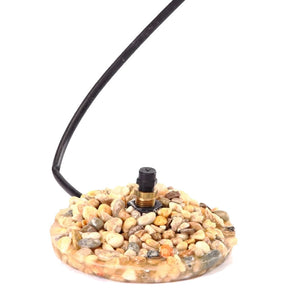 Avian Mister Pebble Rock Base with attached tube, dripper, and pile of rocks. Provides a fine mist to attract birds to your birdbath.