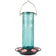 Nature's Way Antique Glass Gravity Hummingbird Feeder, featuring an aqua glass reservoir with embossed designs, six pink flower ports, and a two-part base for easy cleaning.
