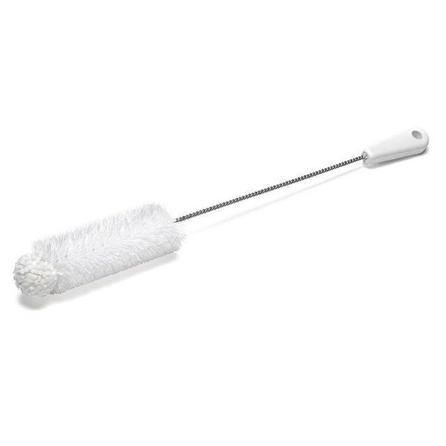 Foam Tipped Bird Feeder Brush with long wire handle, foam tip, and soft bristles for non-scratch cleaning of tube feeders.