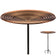Bronze Ripples Bird Bath with Garden Pole features a hammered copper bowl on a durable, black metal pole with a four-prong base for stability.
