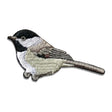 Bird Collective Black-capped Chickadee Patch features intricate embroidery of the bird, showcasing detailed plumage and beak, perfect for backpacks, jackets, or hats.