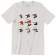 Bird Collective Woodpeckers T-Shirt featuring nine woodpecker profiles, crafted from soft cotton for bird enthusiasts and nature lovers.