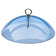 Blue Weather Dome with brass hanger, hook, and metal ring, designed to shield bird feeders from rain and snow, measuring 10-1/2 inches in diameter.