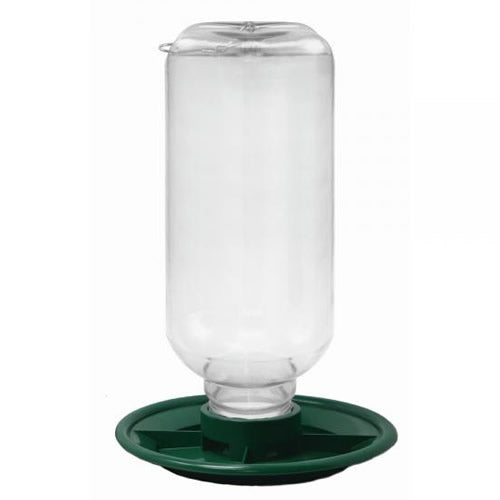 Switch N Swap 80 oz. Seed Feeder with clear hopper, green base, and black lid, featuring an easy-to-clean design and wide tray for various birds.