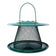 Green Collapsible Mesh Feeder with Tray, featuring a diamond-shaped mesh, metal hanger, and built-in seed catch tray, designed for clinging and perching birds.