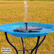 Floating Leaf Solar Bubbler in a grassy field, designed for bird baths, features a maple leaf shape and multiple fountain heads, enhancing bird attraction.