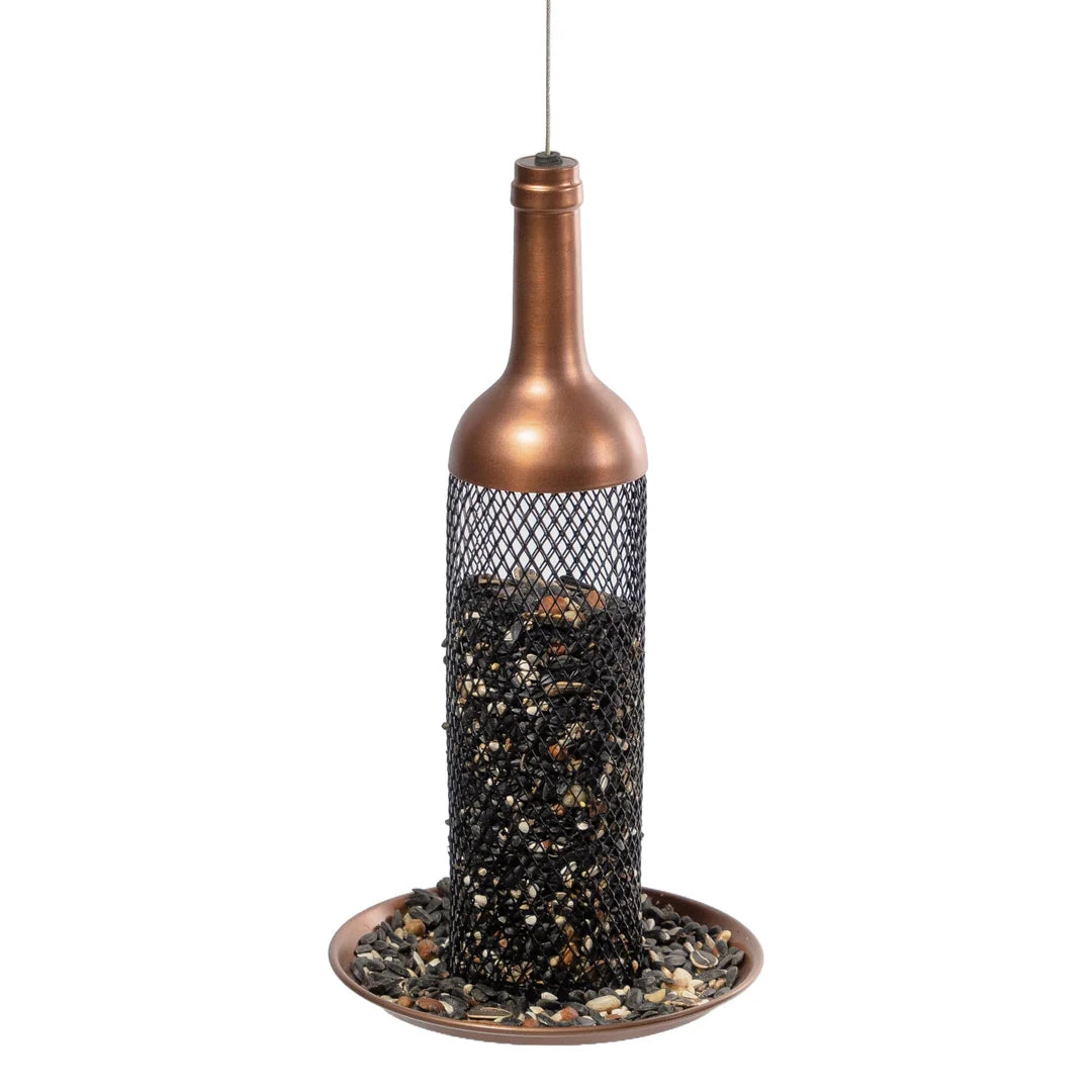 Mesh Wine Bottle Bird Feeder