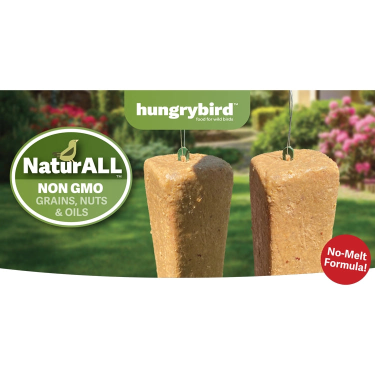 NaturALL RTU Peanut Butter Bar, Set of 4 or 8, features two no-melt suet cakes with non-GMO grains and nuts, ideal for backyard bird feeding.