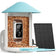 Birdfy Blue Solar Powered Bird Feeder with Camera & Solar Panel, featuring a built-in camera, solar panel, and seed hopper for AI-driven bird recognition.