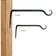 Upturn Straight Hanger: A pair of black, upturned, angled metal hooks, ideal for hanging bird feeders, plants, or chimes. Available in 6-inch and 15-inch sizes.