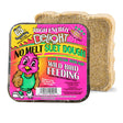 High Energy Delight Suet Cakes package with colorful label, featuring a cartoon bird. Suet dough for suet-eating birds, available in sets of 4 or 12.