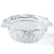 Clear replacement cup with a scalloped edge for mealworm feeders, leakproof and ideal for holding various bird foods.