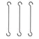 Three black metal hooks of varying lengths on a white background