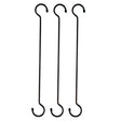 18 Extension Hook set of 3, black steel hooks with green vinyl caps, 18 inches long, designed for 50 lb hanging capacity.