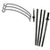Set of black metal hooks and stakes on a white background
