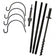 Super Tall Quad Hanger featuring a group of black metal rods forming a heavy-duty, rust-resistant 90-inch pole with four arms for hanging feeders or flowers.