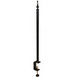 Clamp On Straight Pole with deck clamp, black metal post, ideal for bird feeding stations. Suitable for railings up to 3.5 inches thick.