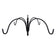 4 Arm Pole Topper sketch showing a black metal hook with curved ends, designed for light-duty use, holding tube feeders with a 13.5 reach.