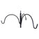 3 Arm Pole Top Hanger: A black metal stand with three curved arms for hanging bird feeders, fits 1 poles, enhancing bird feeding stations.