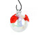 Bubble Glass Hummingbird Feeder with red flower feeding ports, clear glass reservoir, and an 8 oz. capacity. Attracts hummingbirds and keeps nectar out of bees' reach.
