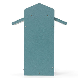 Bluebird House, Lake Blue, made from recycled plastic, features a small entrance hole, and a side door for easy viewing and cleaning.