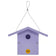 Wren Bird House, Purple, made from durable recycled plastic with a hanging cable. Features a 1-1/4 inch entrance hole and easy-to-open top panel.