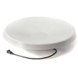 Heated Bird Bath Bowl in White 20 with a black cord, designed to prevent water from freezing and attract birds for preening.