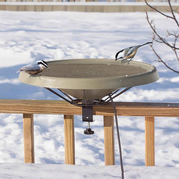 Deck Mount Heated Bird Bath