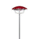 Hummingbird Plant Stick with a solar-powered red flower cap, clear lens, and black metal stake, designed to attract hummingbirds with a 3 oz. feeder capacity.