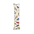 Catnip Kicker Catnip Toy, Wildbirds: A long, narrow fabric draft stopper with watercolor-style songbird illustrations, designed for cats to kick, lick, and pounce.
