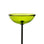 Mosaic Birds Poppy Stake Feeder Lime features a green glass dish on a black pole, ideal for bird feeding with a durable steel stake.
